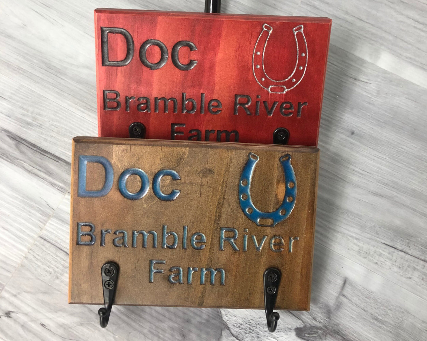 Customizable Barn Stall Sign | Personalized Halter Hook | Horse Tack Sign