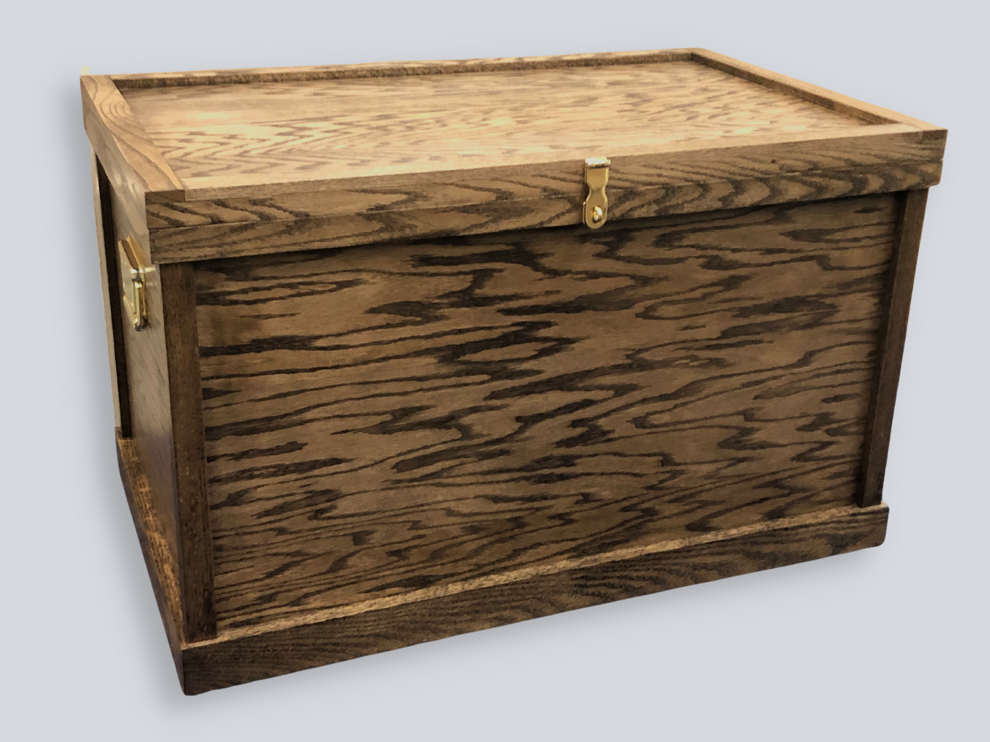 Custom Wooden Tack Trunk in Dark Walnut with Brass Hardware