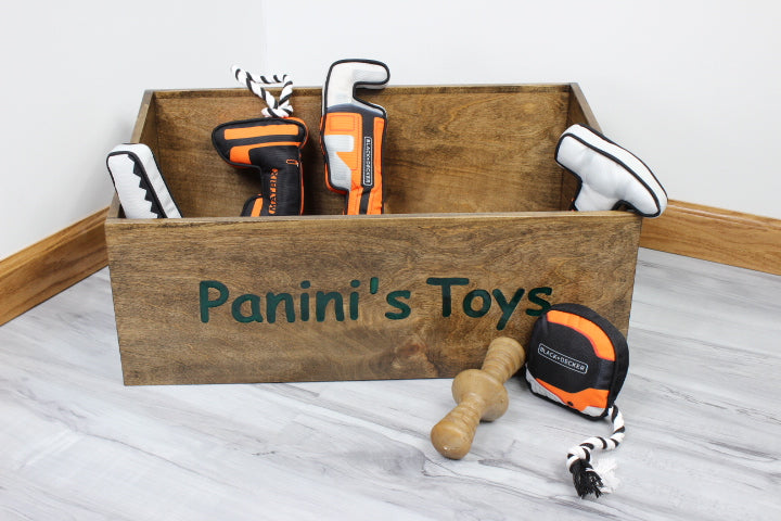 Custom Wooden Dog Toy Box - Large | Pet Accessory & Toy Storage | Engraved Bin