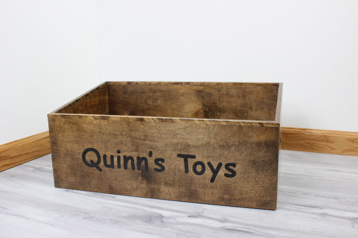 Custom Wooden Dog Toy Box - Large | Pet Accessory & Toy Storage | Engraved Bin