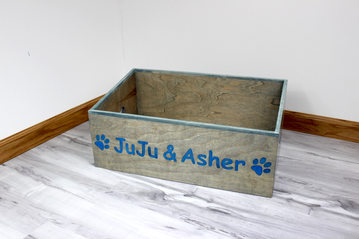 Custom Wooden Dog Toy Box - Large | Pet Accessory & Toy Storage | Engraved Bin