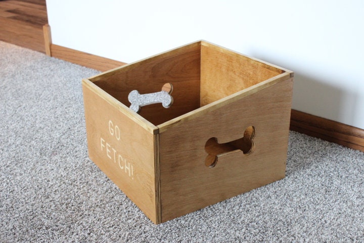 Custom Wooden Dog Toy Box | Pet Accessory & Toy Storage | Engraved Bin | Standard Size