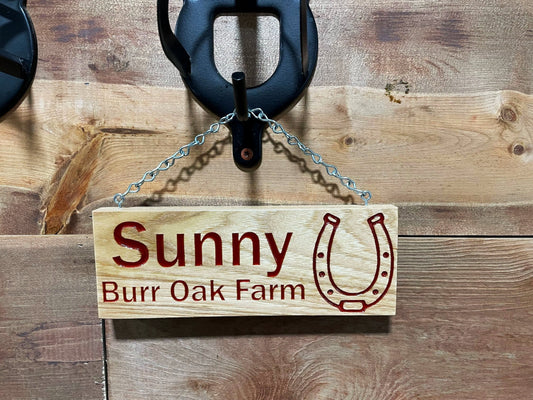 Personalized Wooden Horse Stall Sign | Horse Shoe Name Plate | Farm Sign | Custom Horse Stall Name Plates | Gift for Horse Lover