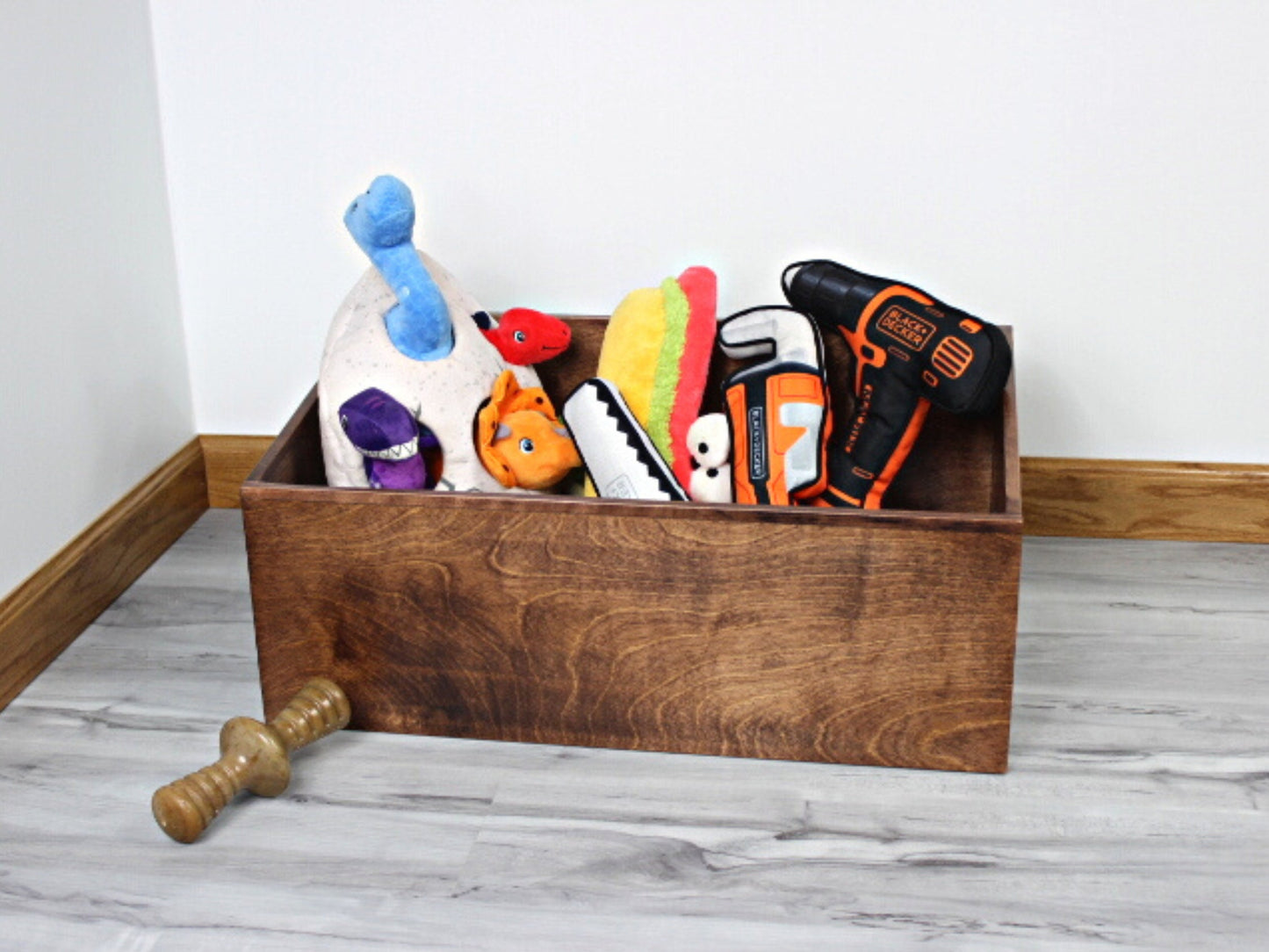 Large Wooden Dog Toy Box | Pet Accessory & Toy Storage Bin