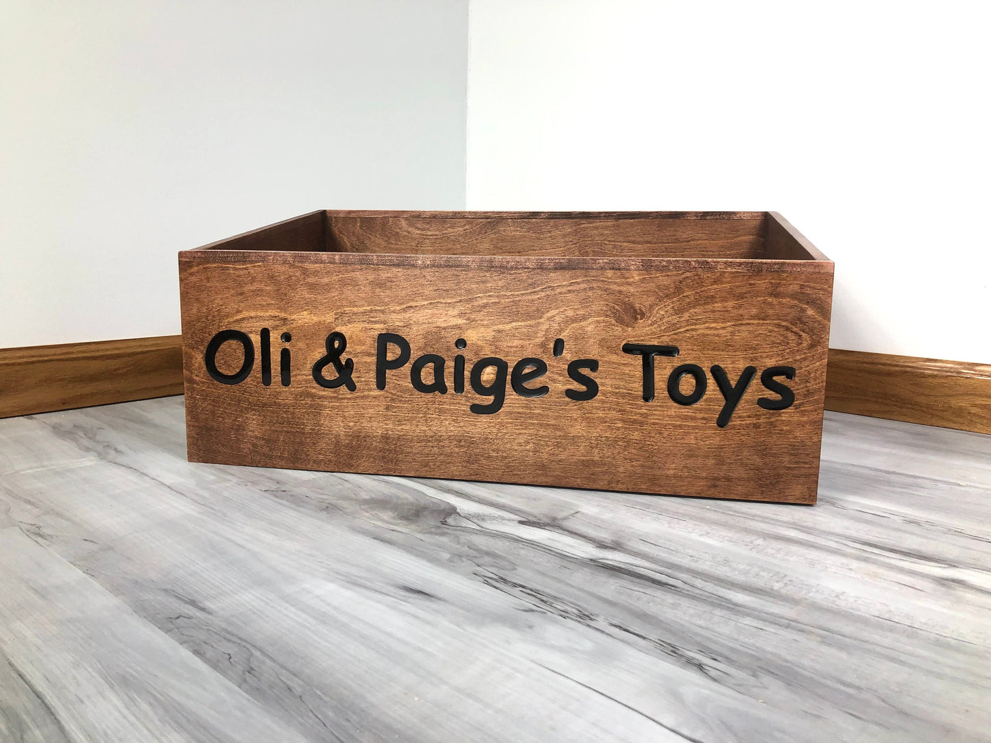 Custom Wooden Dog Toy Box - Large | Pet Accessory & Toy Storage | Engraved Bin