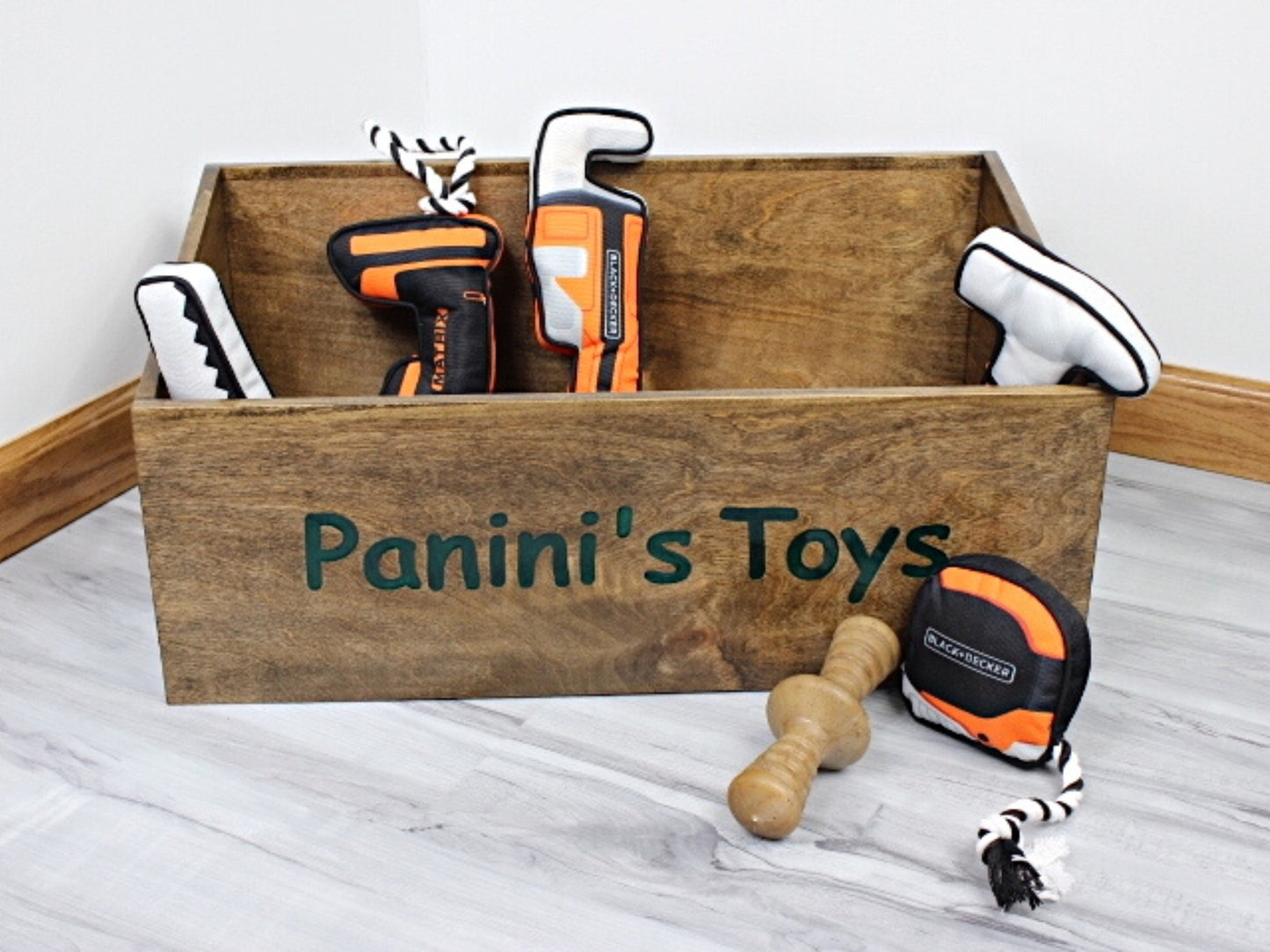 Custom Wooden Dog Toy Box - Large | Pet Accessory & Toy Storage | Engraved Bin