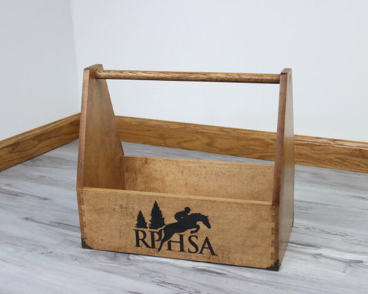 Personalized Wood Grooming Tote | Custom Brush Box | Horse Show Tote | Equine Equipment Caddy