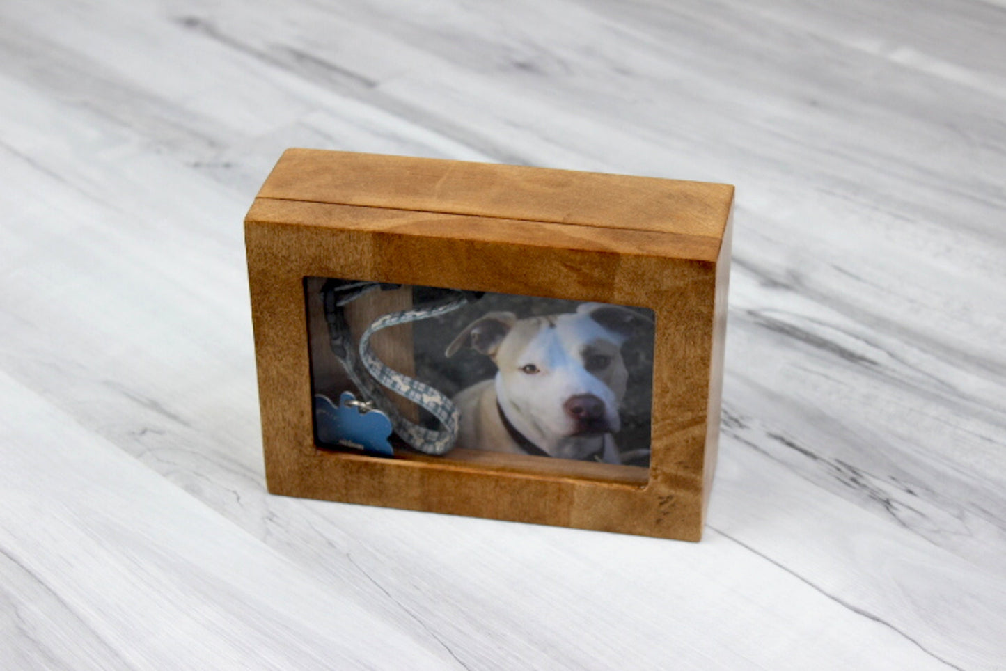 Small Dog or Cat Memorial Box | Shadow Box for Pet Ashes | Wood Pet Urn