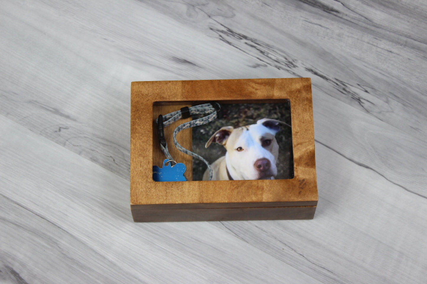 Small Dog or Cat Memorial Box | Shadow Box for Pet Ashes | Wood Pet Urn