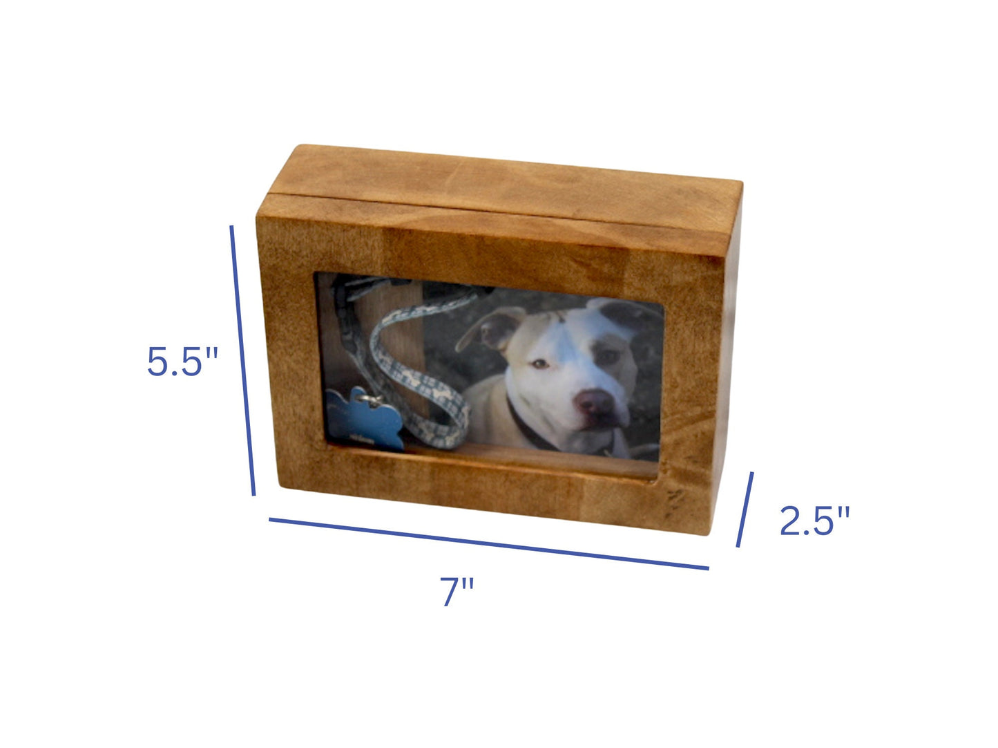 Small Dog or Cat Memorial Box | Shadow Box for Pet Ashes | Wood Pet Urn