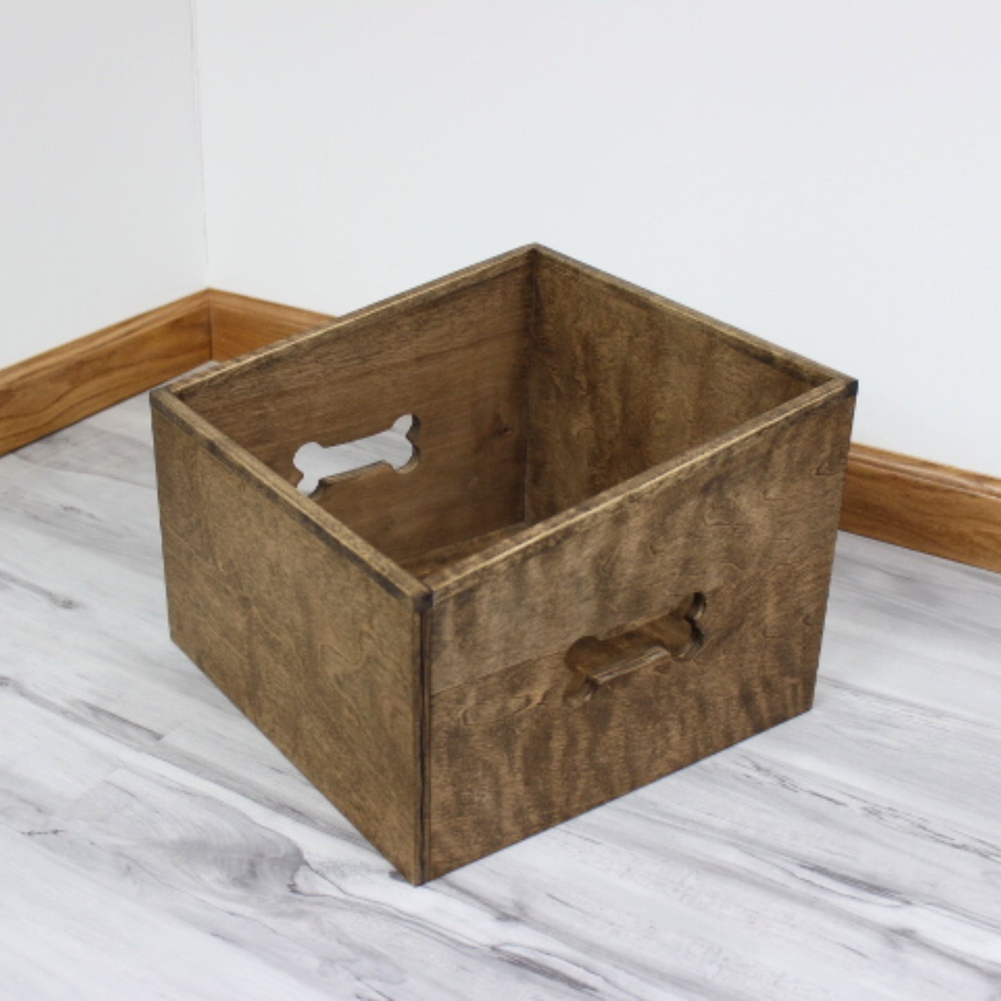 Wooden Dog Toy Box | Pet Accessory & Toy Storage Bin | Standard Size